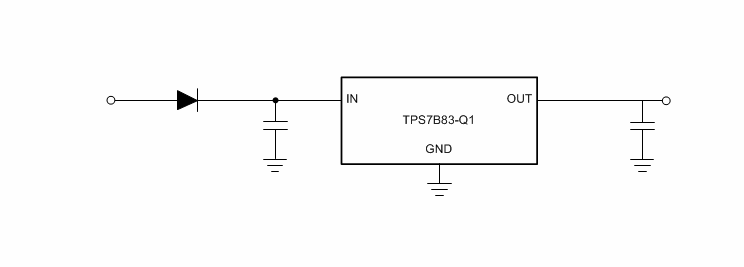 原理图 - Texas Instruments TPS7B83-Q1低压差稳压器