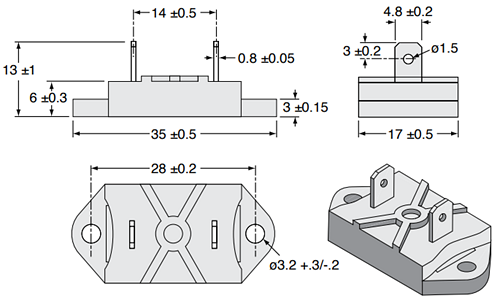 Chart - Ohmite TGHE 100W Heat Sinkable Resistors