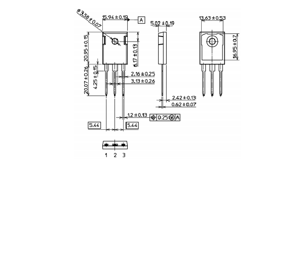 机械图纸 - Toshiba GT20N135SRA硅N沟道IGBT