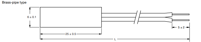 机械图纸 - Vishay / BC Components NTCAPEI3C90105长引线NTC热敏电阻传感器