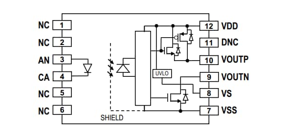框图 - Broadcom ACFL-3161 10A 600V CTI栅极驱动光耦合器