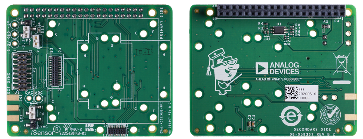 Analog Devices Inc. IMU转Raspberry Pi适配器板