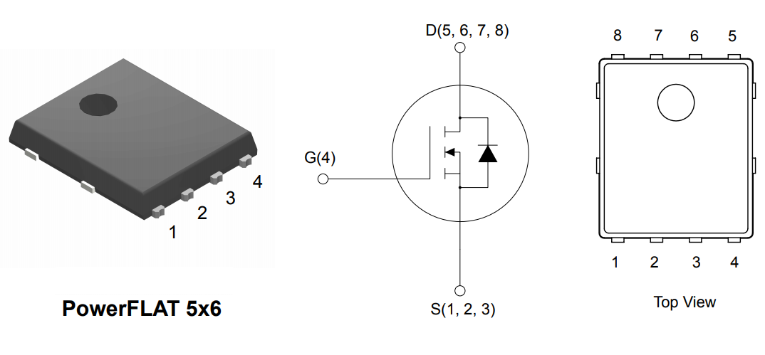 应用电路图 - STMicroelectronics STL105N8F7AG汽车用功率MOSFET
