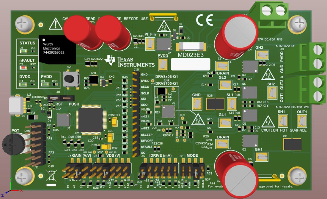 机械图纸 - Texas Instruments DRV8706H-Q1EVM栅极驱动器评估模块