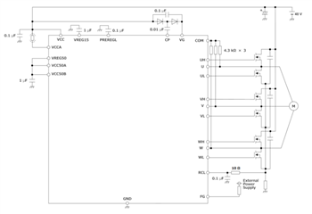 应用电路图 - ROHM Semiconductor BM64300MUV/BM64070MUV无刷电机前置驱动器