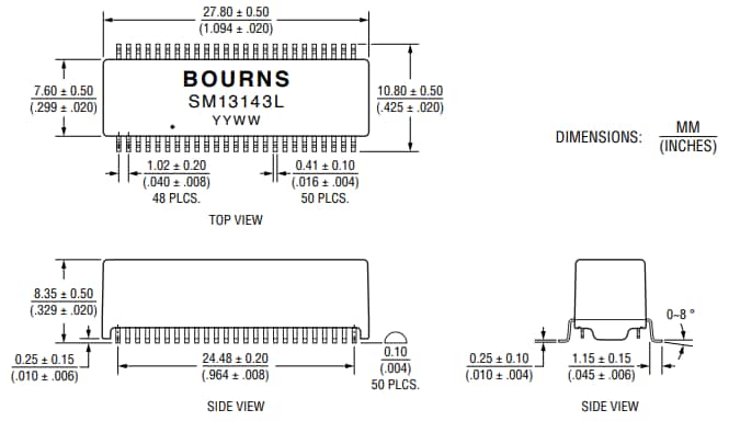 Bourns SM13143EL 10/100/1000 Base-T变压器