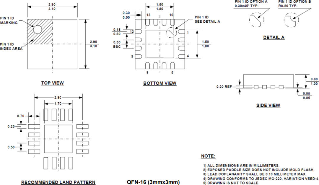 Mechanical Drawing - Monolithic Power Systems (MPS) MagAlpha™ MA800 8-Bit Contactless Angle Sensor