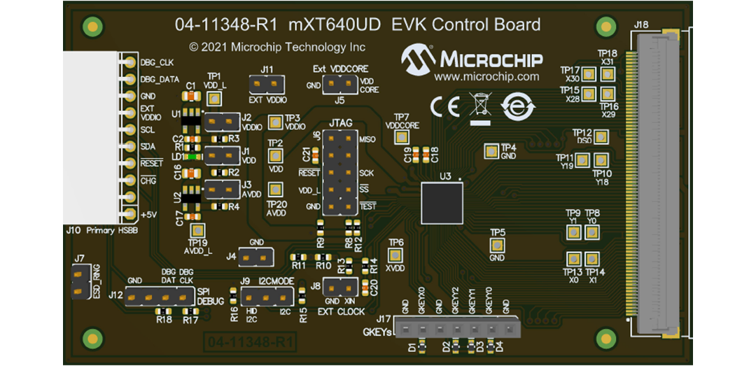 Microchip Technology ATMXT640UD-DEV-PCB控制板 (EV43U30A)