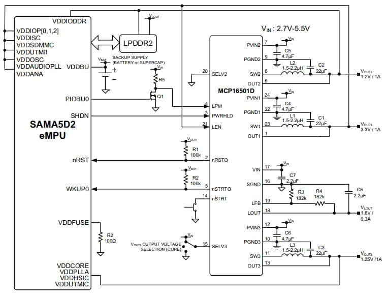 Microchip Technology MCP16501成本和尺寸优化PMIC