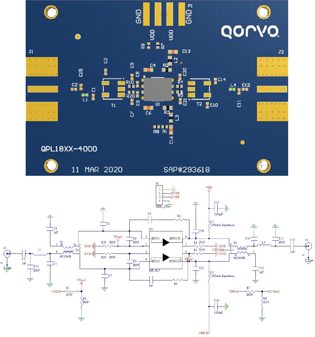 原理图 - Qorvo QPL1815EVB评估板