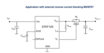 应用电路图 - STMicroelectronics STEF12S电子保险丝