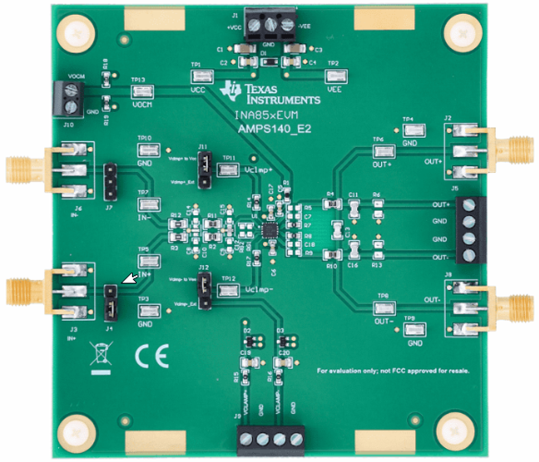 机械图纸 - Texas Instruments INA851EVM放大器评估模块