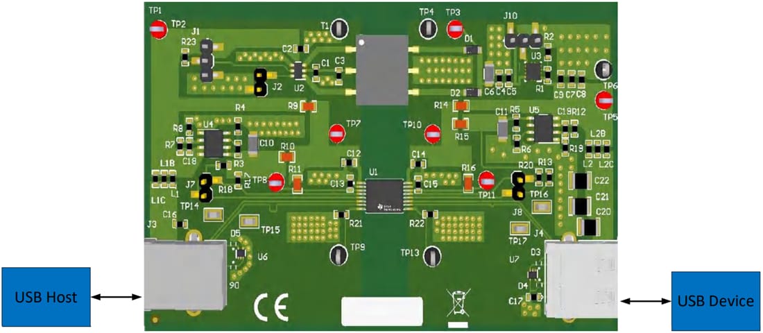 机械图纸 - Texas Instruments ISOUSB111DWXEVM评估模块 (EVM)