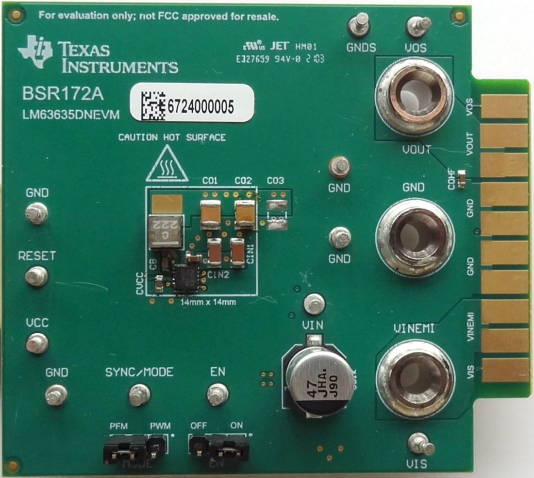 机械图纸 - Texas Instruments LM63635DNEVM稳压器评估模块