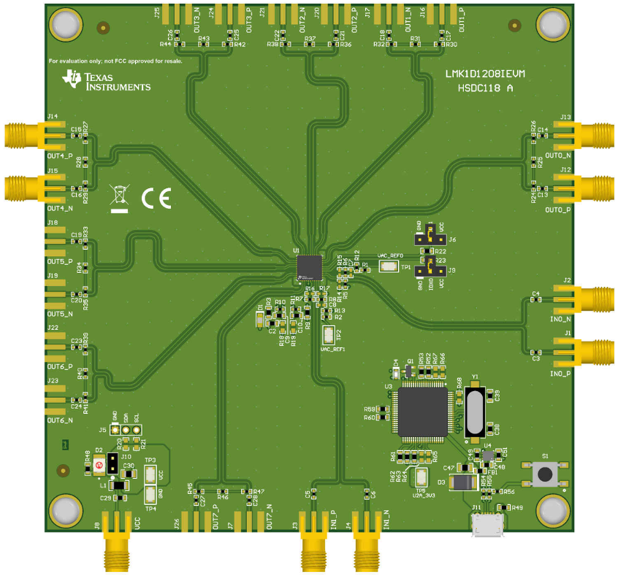 机械图纸 - Texas Instruments LMK1D1208IEVM LVDS缓冲器评估模块