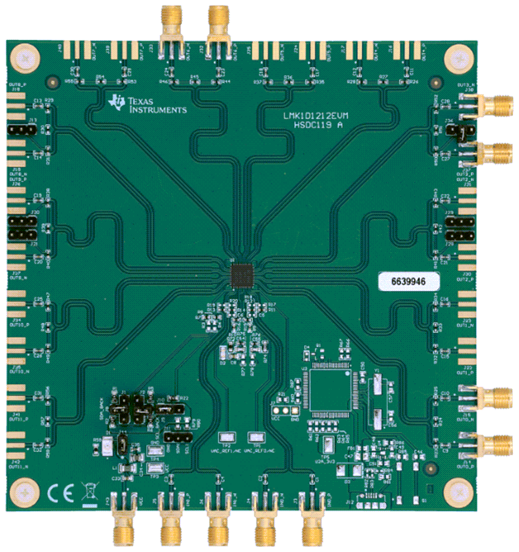 机械图纸 - Texas Instruments LMK1D1212EVM缓冲器评估模块 (EVM)