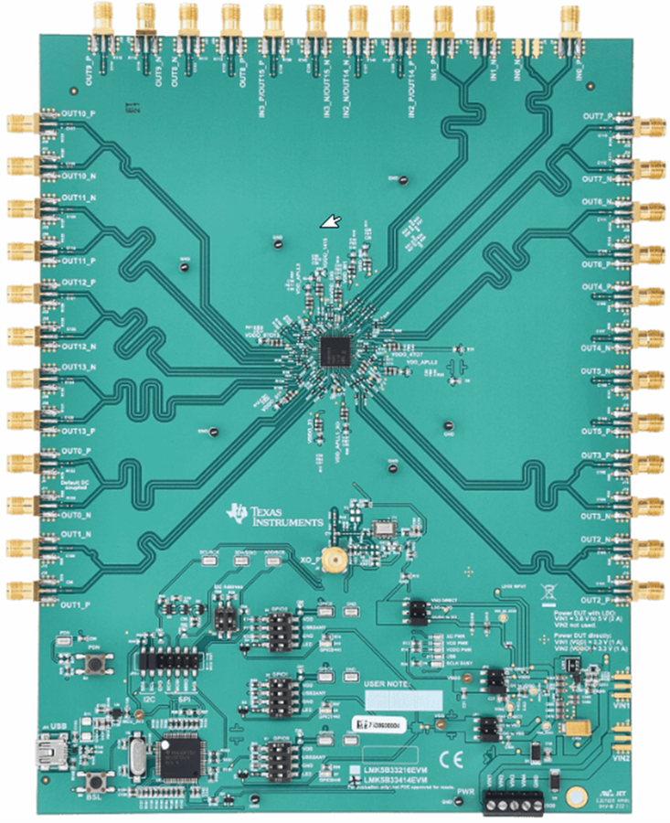 机械图纸 - Texas Instruments LMK5B33414EVM评估模块
