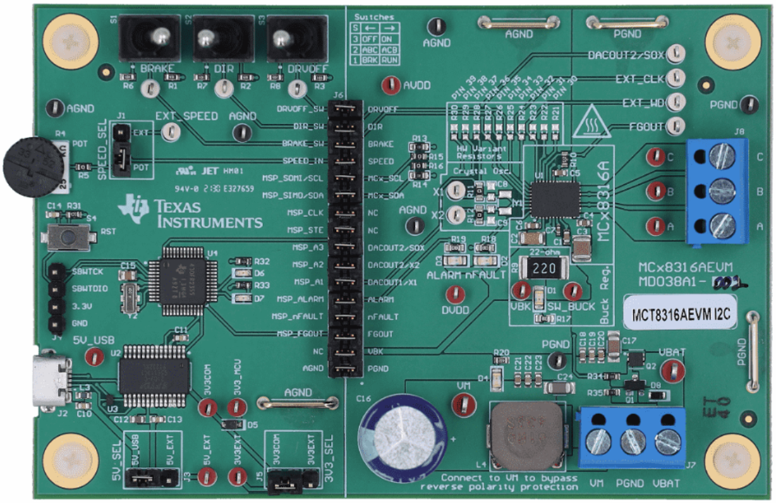 机械图纸 - Texas Instruments MCT8316AEVM驱动器评估模块 (EVM)