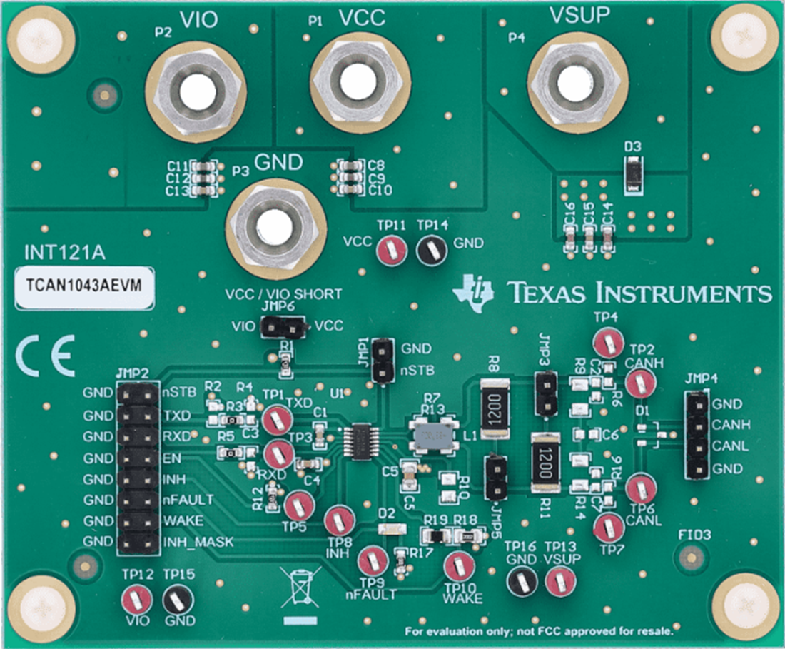机械图纸 - Texas Instruments TCAN1043AEVM收发器评估模块