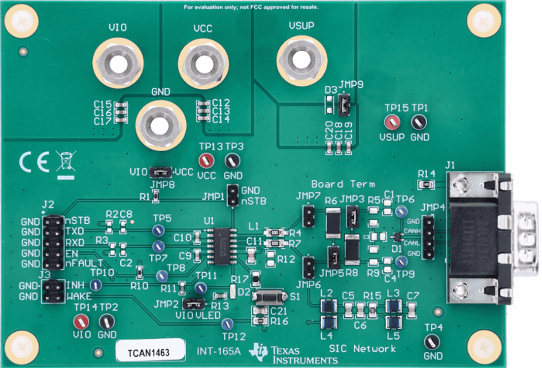 机械图纸 - Texas Instruments TCAN1463EVM收发器评估模块