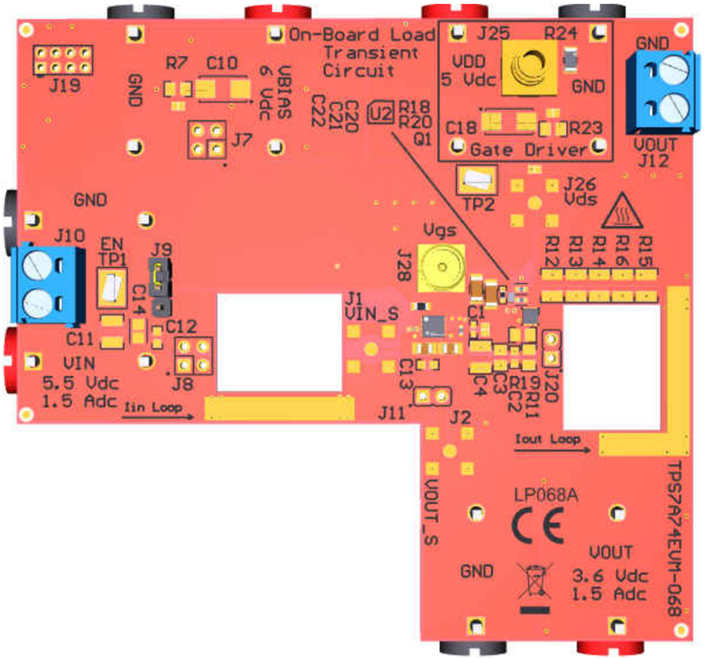 机械图纸 - Texas Instruments TPS7A74EVM-068稳压器评估模块