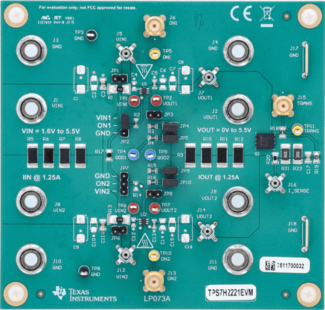 机械图纸 - Texas Instruments TPS7H2221EVM负载开关评估模块