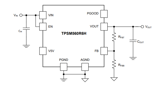 原理图 - Texas Instruments TPSM560R6H降压模块