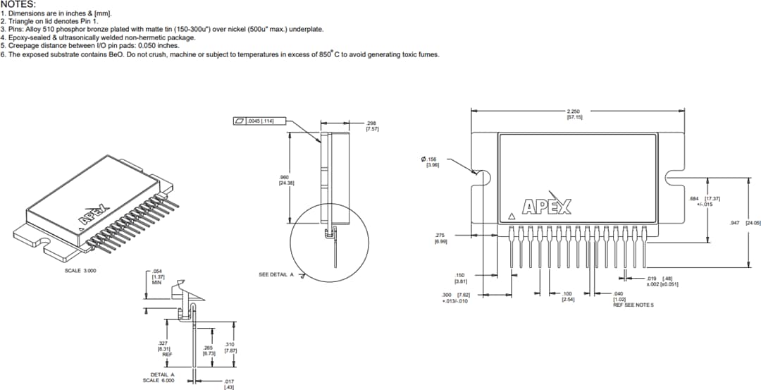 PA22 High Voltage Power Operational Amplifier - Apex Microtechnology