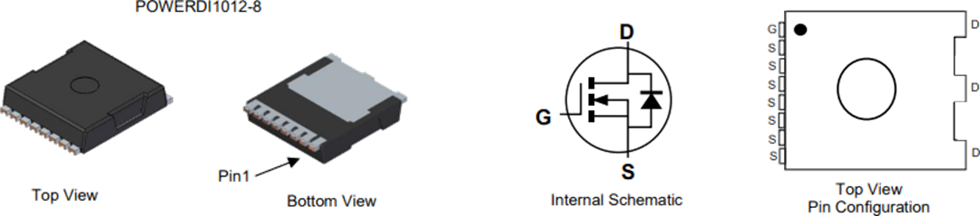 原理图 - Diodes Incorporated DMTH8001STLWQ汽车增强模式MOSFET