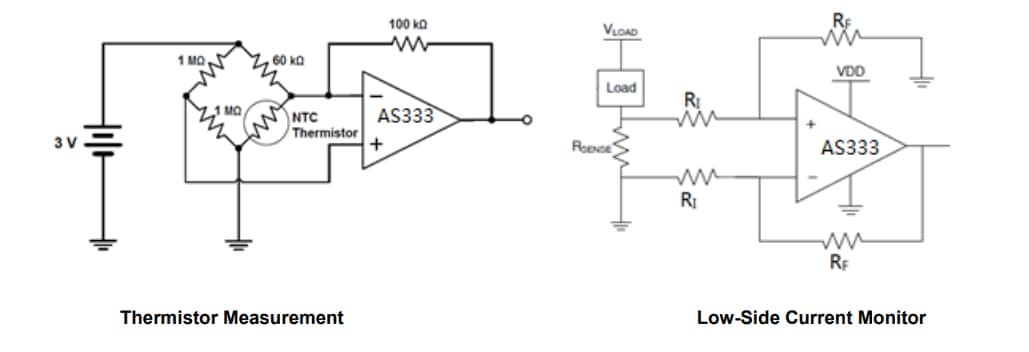 应用电路图 - Diodes Incorporated AS333x微功率CMOS运算放大器