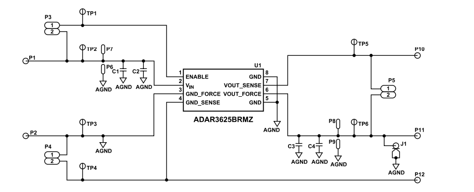 原理图 - Analog Devices Inc. EVAL-ADR3625EBZ评估板