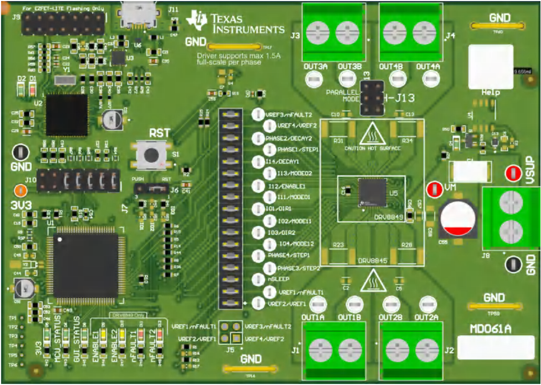 机械图纸 - Texas Instruments DRV8849EVM步进电机驱动器评估模块
