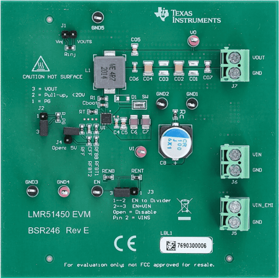 机械图纸 - Texas Instruments LMR51450EVM转换器评估模块