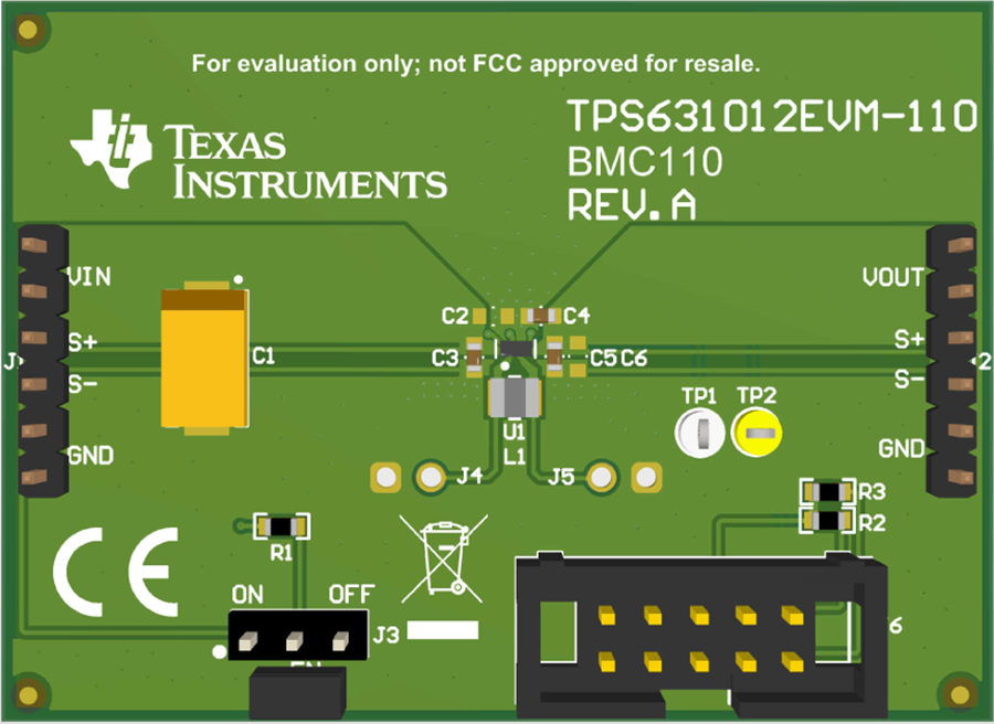 机械图纸 - Texas Instruments TPS631012EVM转换器评估模块
