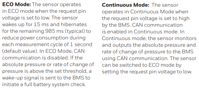 Honeywell BPS Battery Safety Pressure Sensors