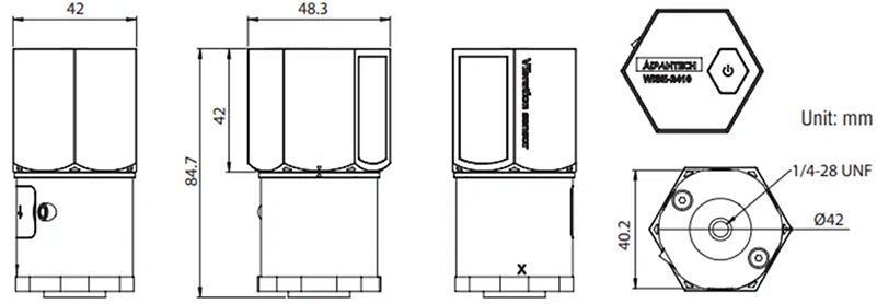 机械图纸 - Advantech WISE-2410SK-NA 入门套件