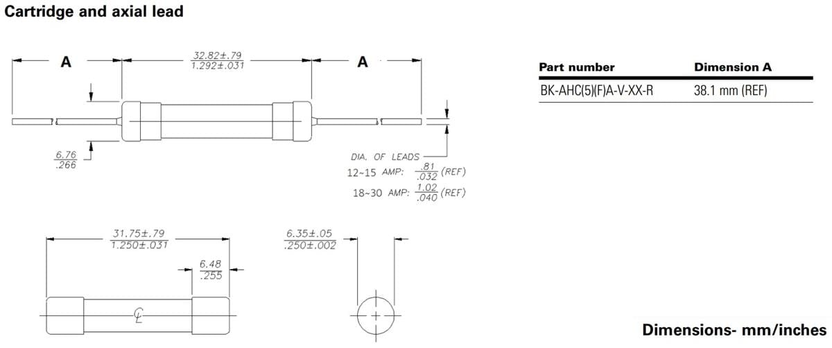 AHCA/AHC5A/AHCFA HighVoltage Ceramic Tube Fuses Eaton Mouser