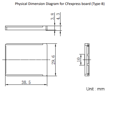Mechanical Drawing - Exascend I-temp CFexpress Memory Cards