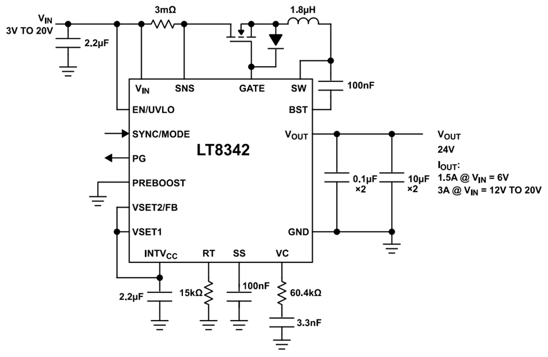 Analog Devices Inc. LT8342同步升压转换器