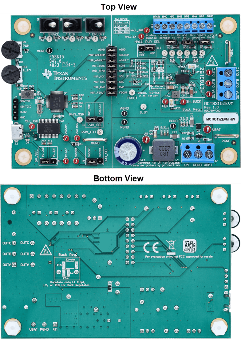 机械图纸 - Texas Instruments MCT8315ZEVM驱动器评估模块 (EVM)