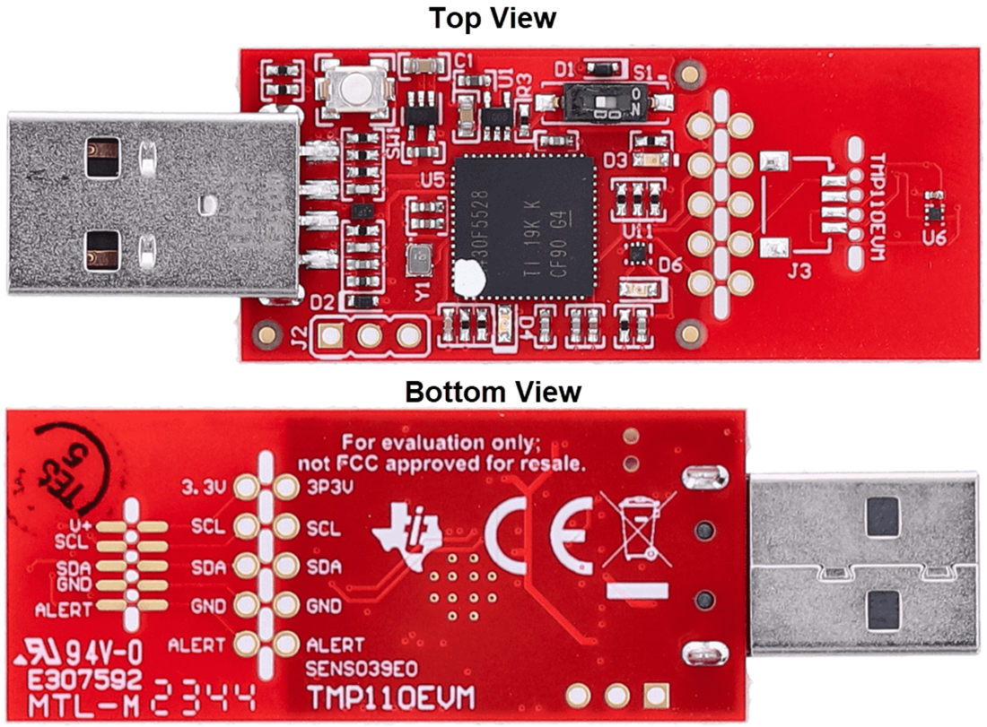 机械图纸 - Texas Instruments TMP110EVM传感器评估模块 (EVM)