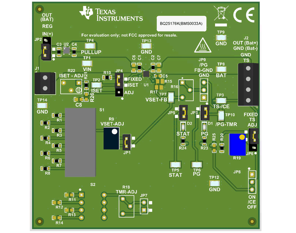 位置电路 - Texas Instruments BQ25176KEVM 评估模块