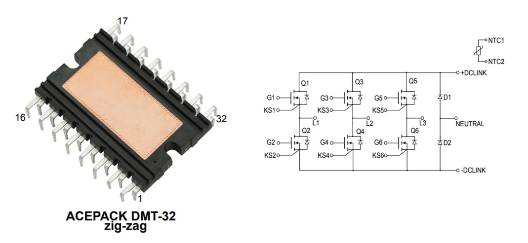 应用电路图 - STMicroelectronics M2TP80M12W2-2LA汽车电源模块