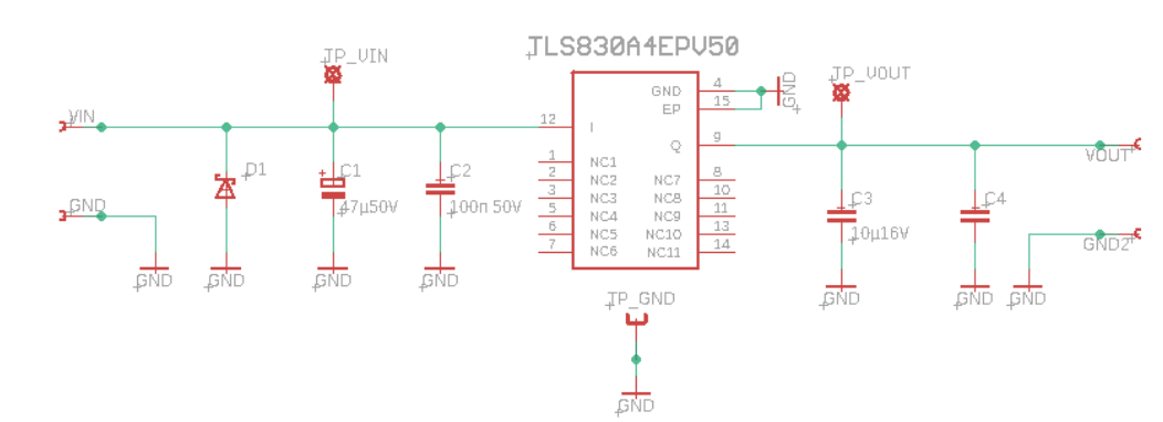 原理图 - Infineon Technologies TLS830A4EPV50 演示板