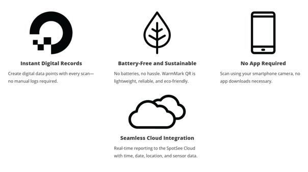 SpotSee WarmMark QR Temperature Sensors