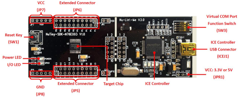 Nuvoton NT-N76E003 Evaluation Board