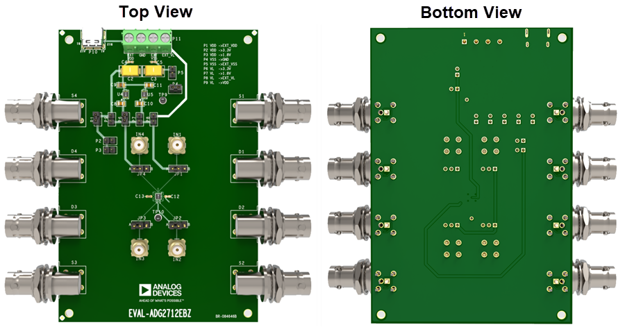 Mechanical Drawing - Analog Devices Inc. EVAL-ADG2712EBZ Evaluation Board