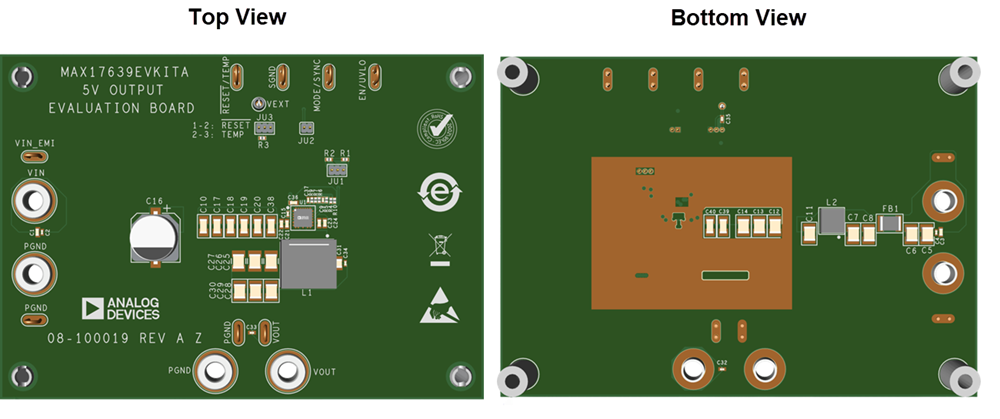 机械图纸 - Analog Devices / Maxim Integrated MAX17639EVKITA转换器评估板