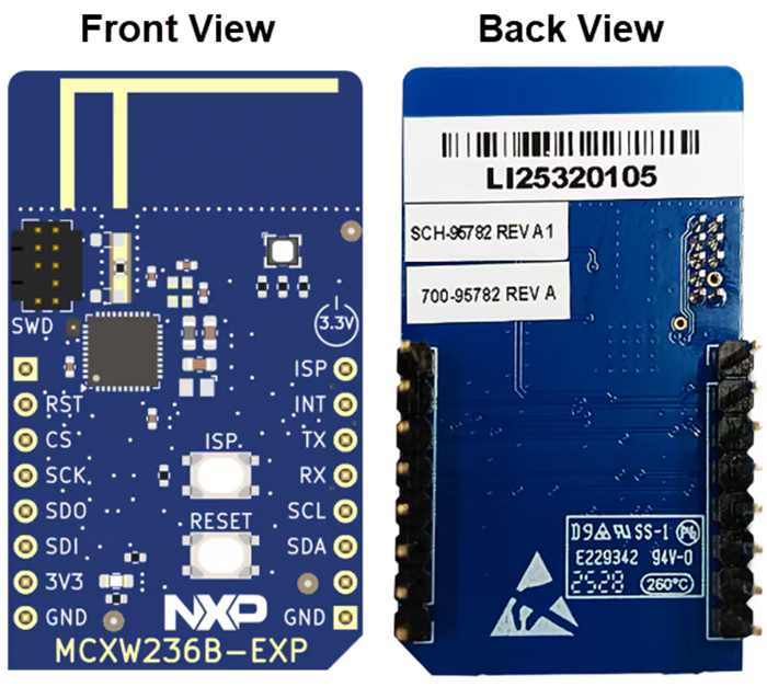 机械图纸 - NXP Semiconductors MCXW236B-EXP附加板