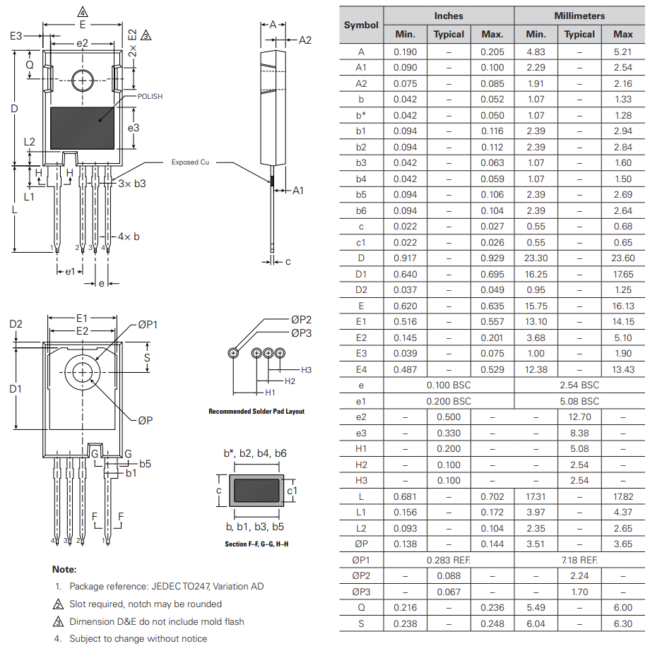 机械图纸 - IXYS IXSH65N120L3KHV SiC MOSFET